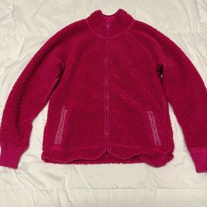 Vintage Pink Sherpa Zip-Up